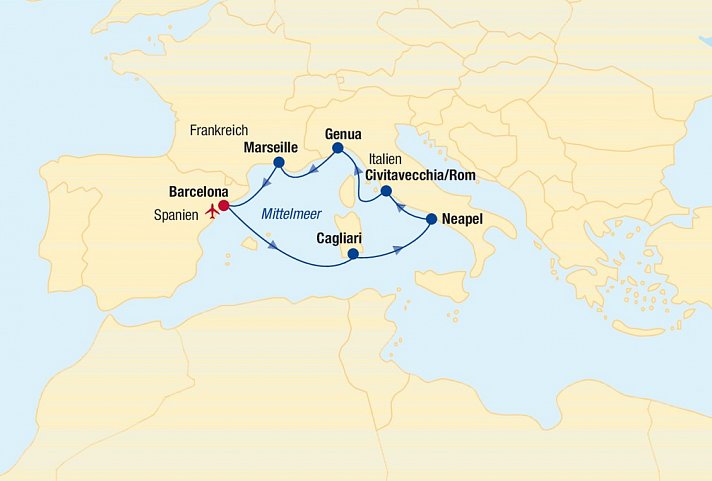 Kreuzfahrt Westliches Mittelmeer