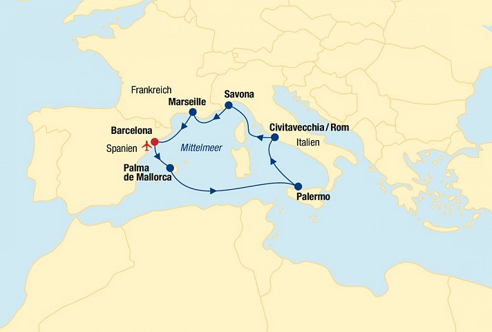 Kreuzfahrt Westliches Mittelmeer