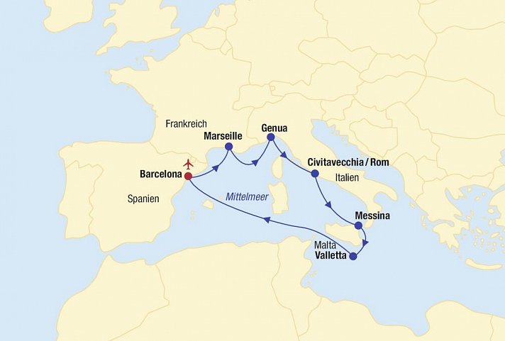 Kreuzfahrt Westliches Mittelmeer