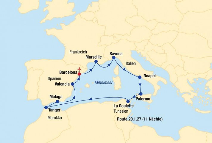 Kreuzfahrt Westliches Mittelmeer