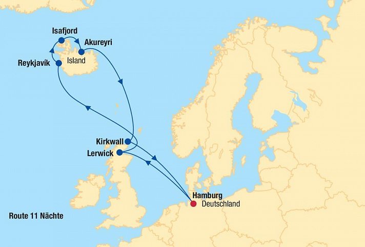 Kreuzfahrt Island & Schottland inkl. Bahn