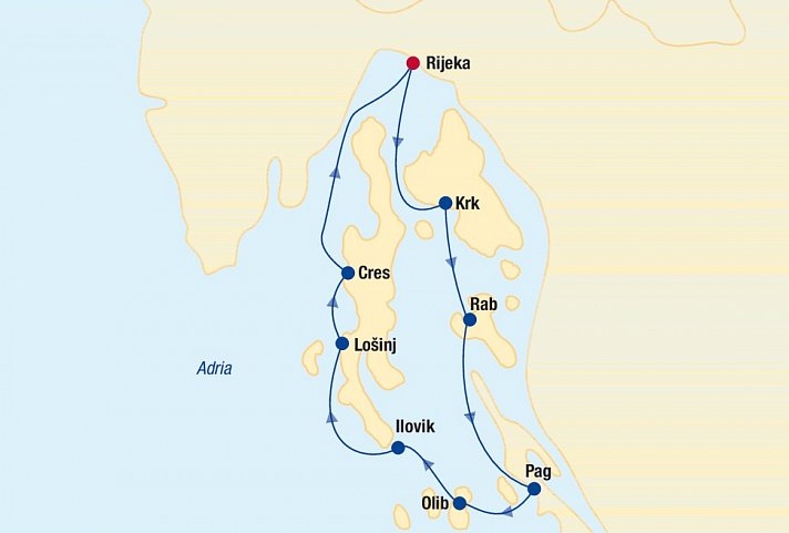 Blaue Reise Kroatien Boat & Bike (Rijeka)