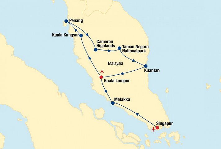 Singapur Rundreise & Baden Malaysia