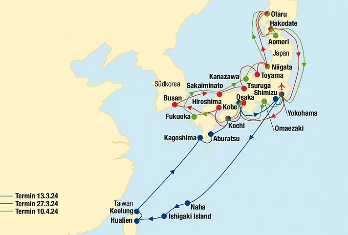 Kreuzfahrt Japan