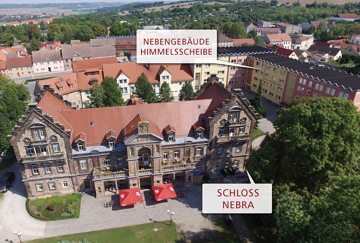 Hotel Himmelsscheibe & Hotel Schloss Nebra - Luftansicht Hotelanlage
